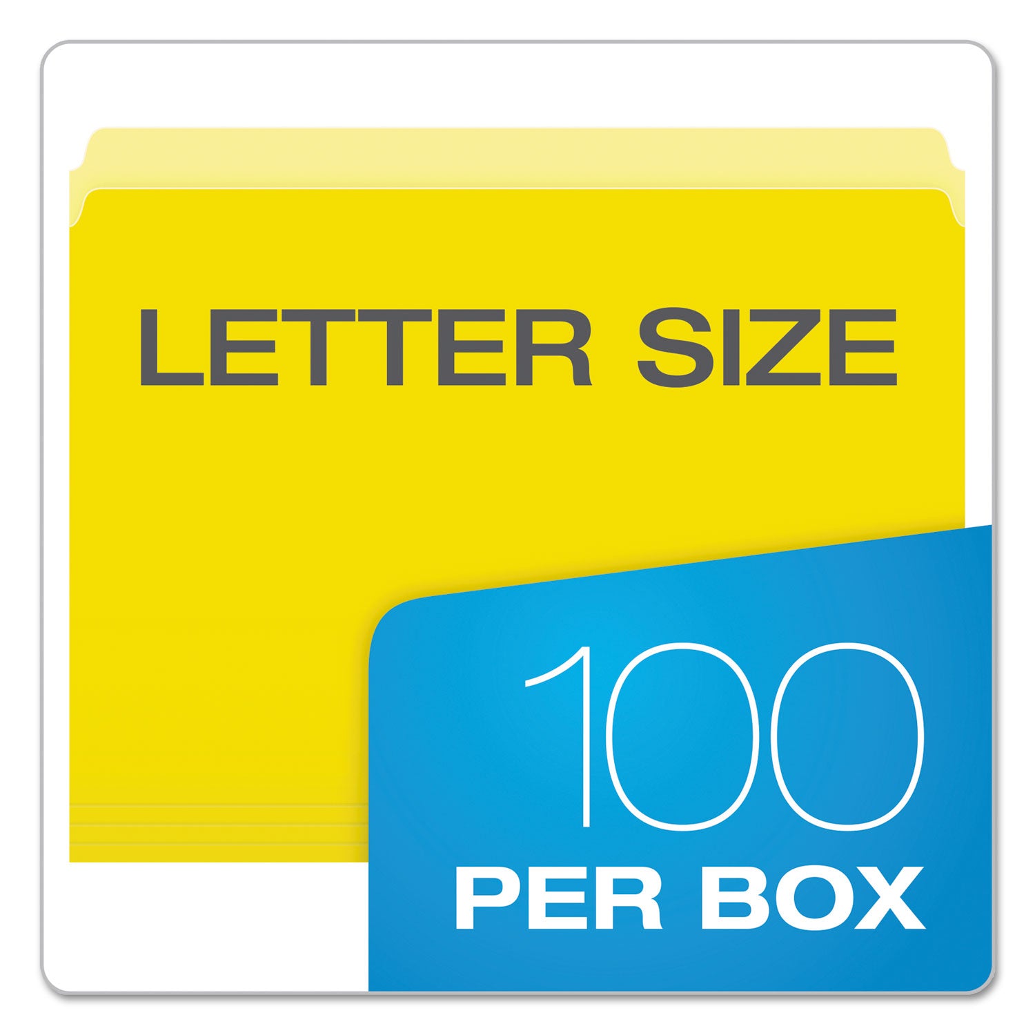 Pendaflex Colored File Folders, Straight Tabs, Letter Size, Yellow/Light Yellow, 100/Box (152YEL)