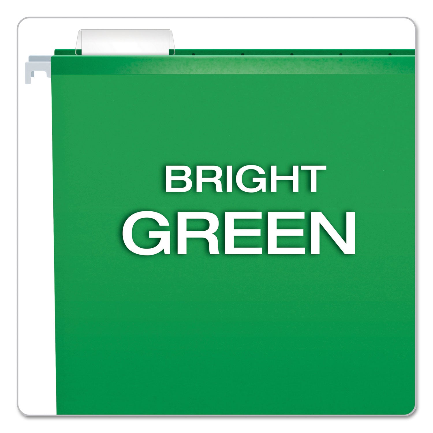 Pendaflex Colored Reinforced Hanging Folders, Letter Size, 1/5-Cut Tabs, Bright Green, 25/Box (415215BGR)