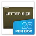 Pendaflex Reinforced Hanging File Folders with Printable Tab Inserts, Letter Size, 1/5-Cut Tabs, Standard Green, 25/Box (415215)