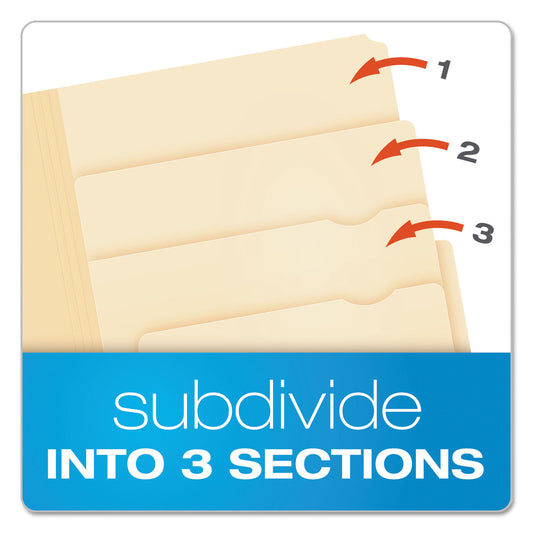 Pendaflex Divide It Up File Folder, 1/2-Cut Tabs: Assorted, Letter Size, 0.75" Expansion, Manila, 24/Pack (10770)