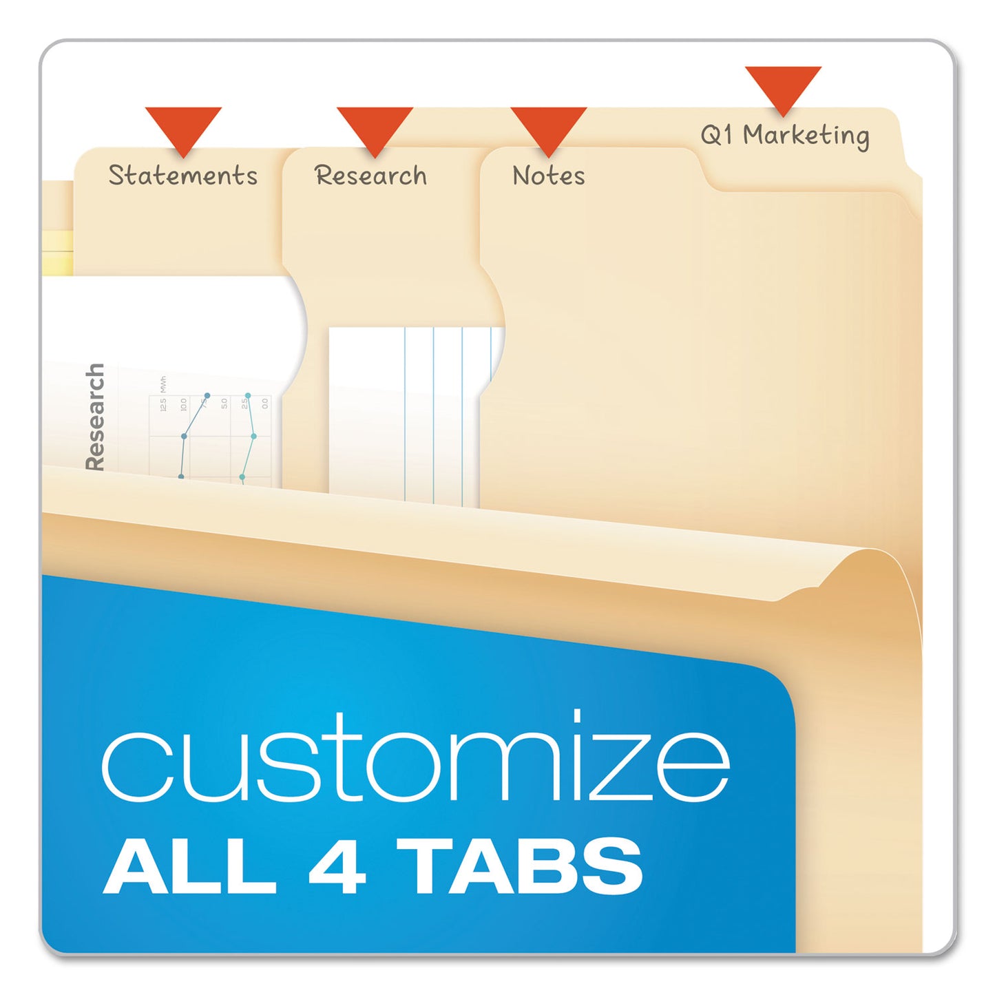 Pendaflex Divide It Up File Folder, 1/2-Cut Tabs: Assorted, Letter Size, 0.75" Expansion, Manila, 24/Pack (10770)