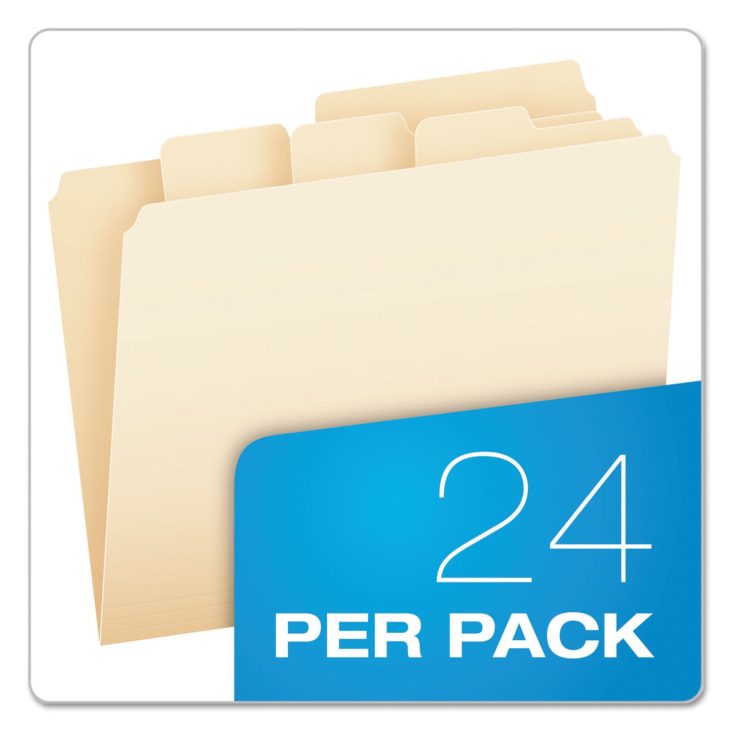 Pendaflex Divide It Up File Folder, 1/2-Cut Tabs: Assorted, Letter Size, 0.75" Expansion, Manila, 24/Pack (10770)