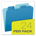 Pendaflex Divide It Up File Folder, 1/2-Cut Tabs: Assorted, Letter Size, 0.75" Expansion, Assorted Colors, 24/Pack (10772)