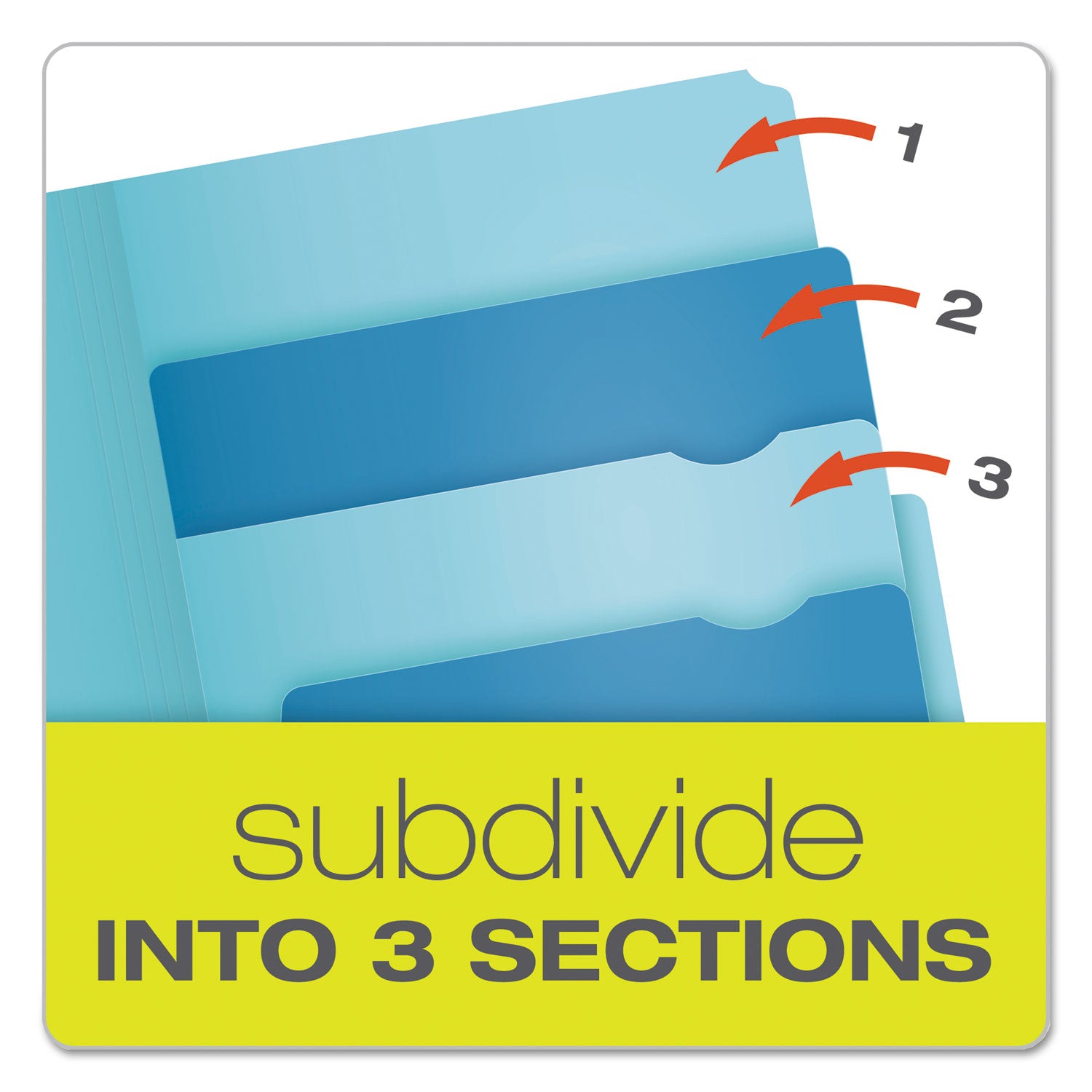 Pendaflex Divide It Up File Folder, 1/2-Cut Tabs: Assorted, Letter Size, 0.75" Expansion, Assorted Colors, 12/Pack (10773)