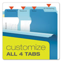 Pendaflex Divide It Up File Folder, 1/2-Cut Tabs: Assorted, Letter Size, 0.75" Expansion, Assorted Colors, 12/Pack (10773)