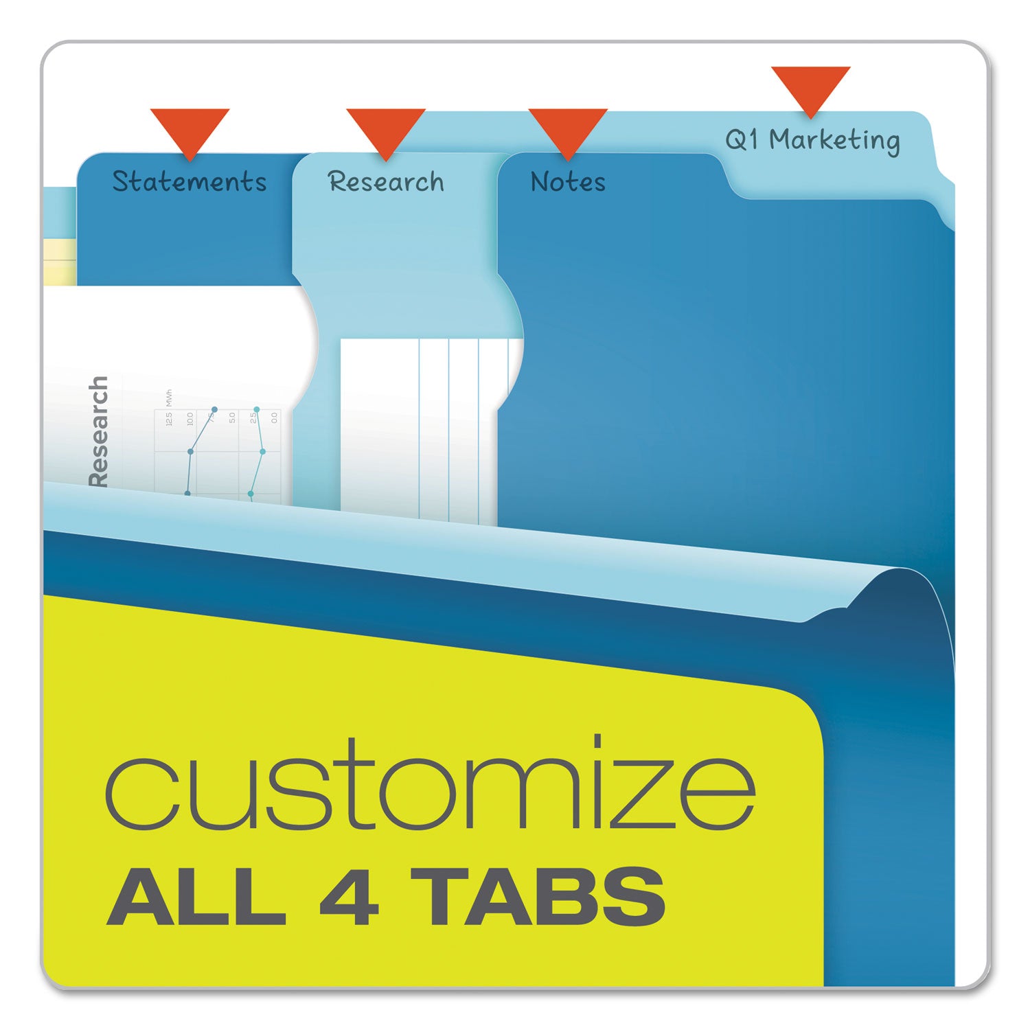 Pendaflex Divide It Up File Folder, 1/2-Cut Tabs: Assorted, Letter Size, 0.75" Expansion, Assorted Colors, 12/Pack (10773)