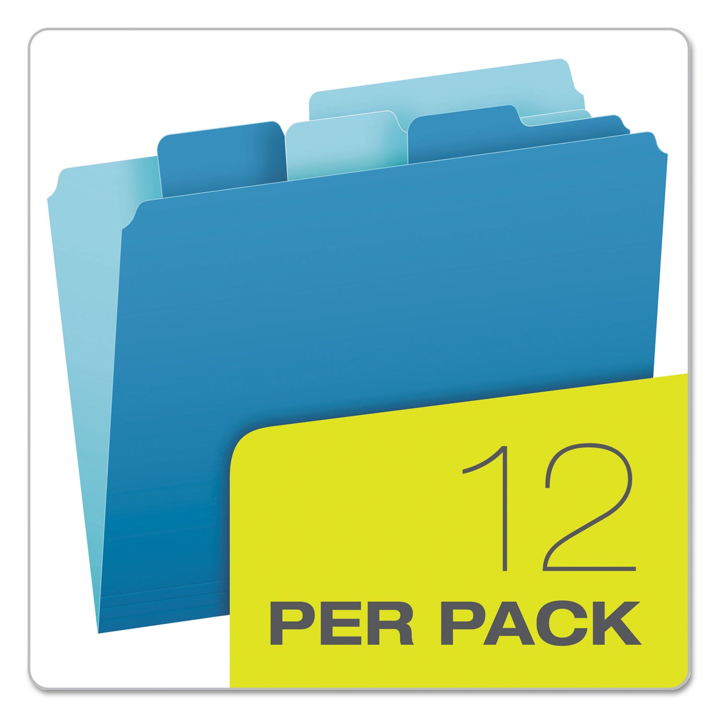 Pendaflex Divide It Up File Folder, 1/2-Cut Tabs: Assorted, Letter Size, 0.75" Expansion, Assorted Colors, 12/Pack (10773)