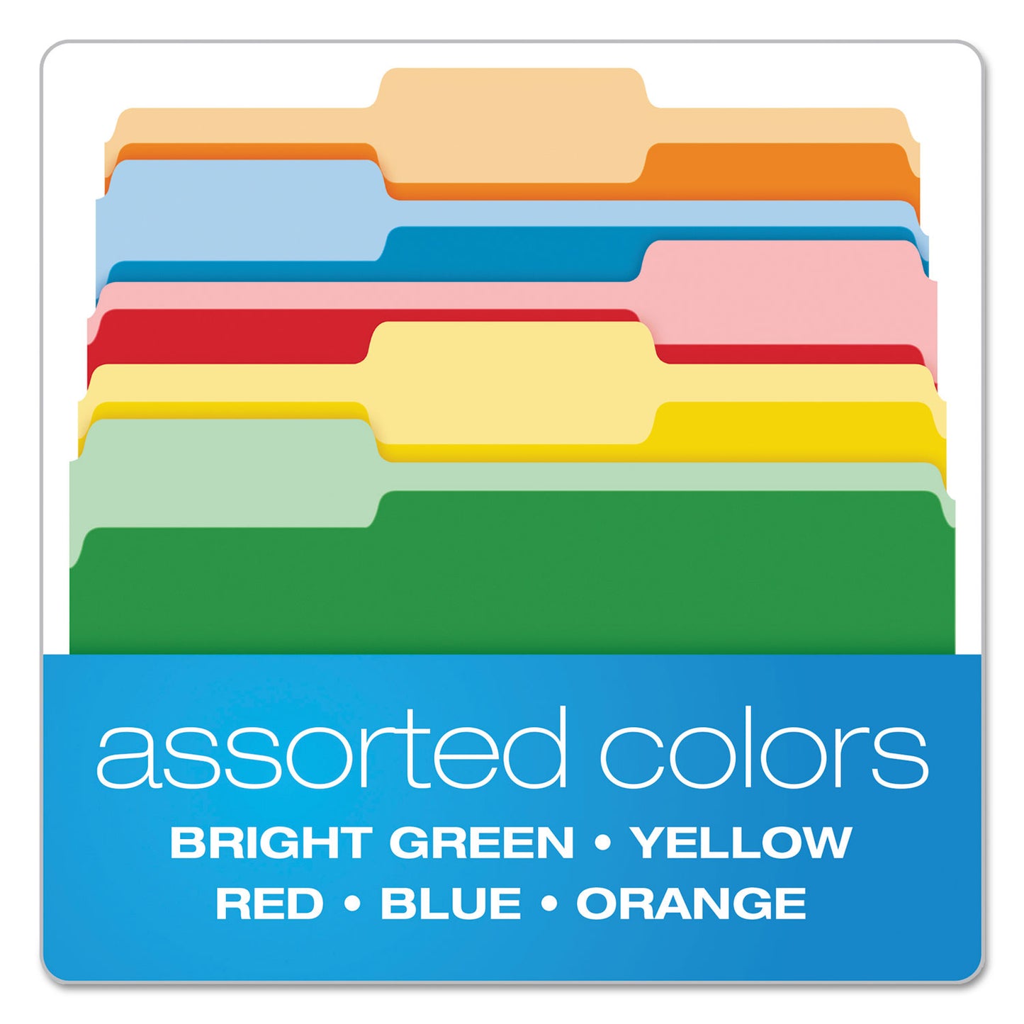 Pendaflex Colored File Folders, 1/3-Cut Tabs: Assorted, Letter Size, Assorted Colors, 100/Box (15213ASST)