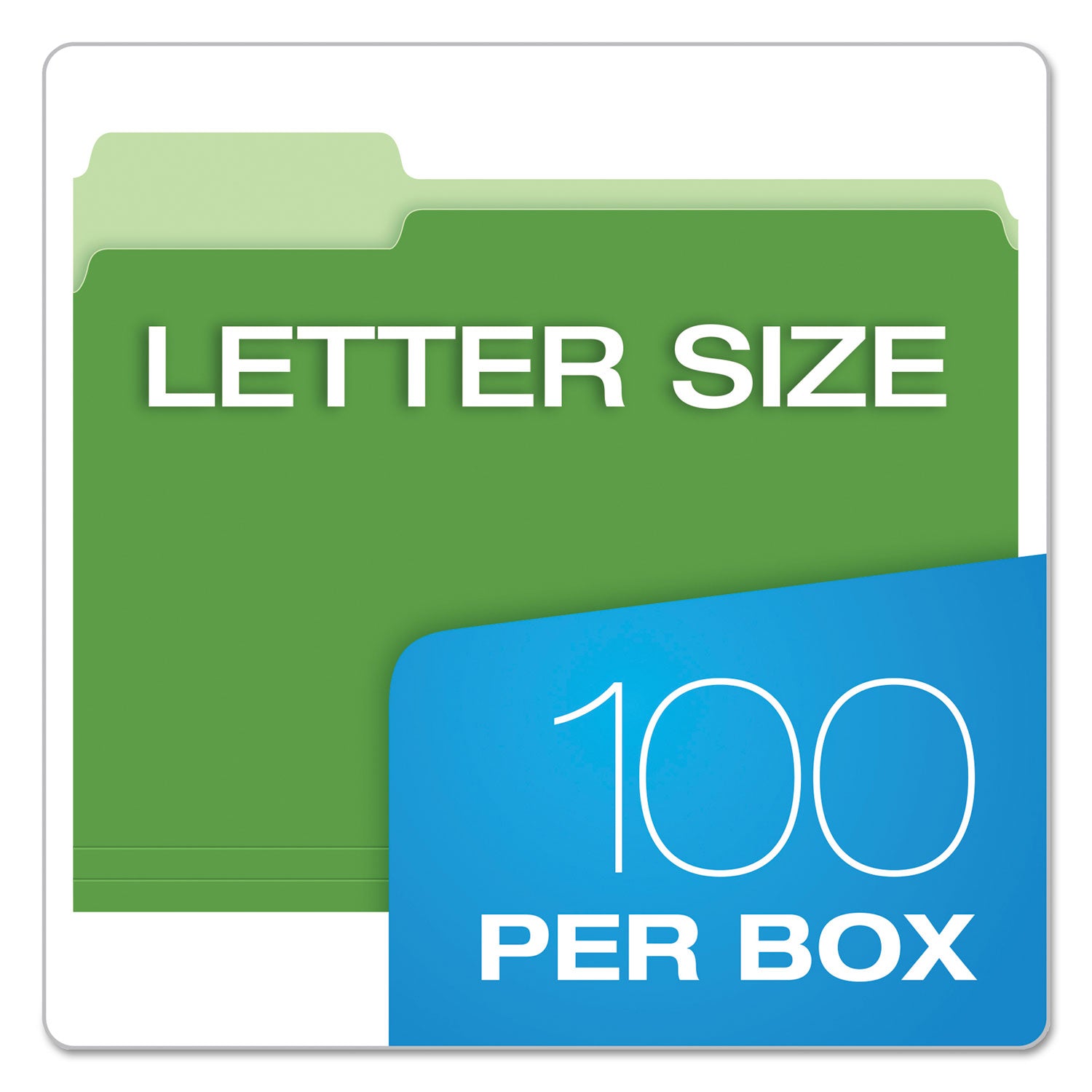 Pendaflex Colored File Folders, 1/3-Cut Tabs: Assorted, Letter Size, Green/Light Green, 100/Box (15213BGR)