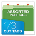 Pendaflex Colored File Folders, 1/3-Cut Tabs: Assorted, Letter Size, Green/Light Green, 100/Box (15213BGR)