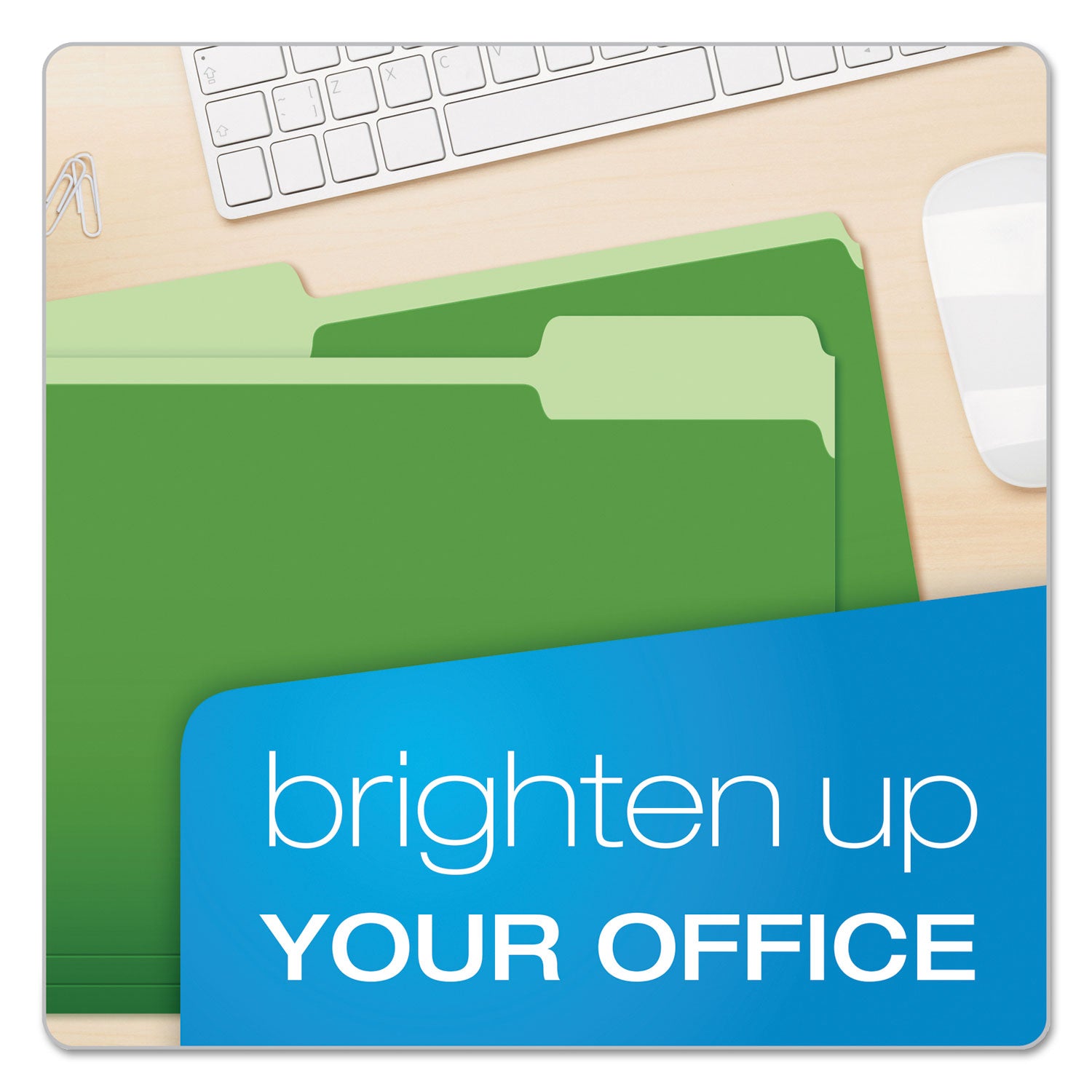 Pendaflex Colored File Folders, 1/3-Cut Tabs: Assorted, Letter Size, Green/Light Green, 100/Box (15213BGR)