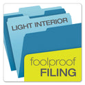 Pendaflex Colored File Folders, 1/3-Cut Tabs: Assorted, Letter Size, Blue/Light Blue, 100/Box (15213BLU)