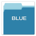 Pendaflex Colored File Folders, 1/3-Cut Tabs: Assorted, Letter Size, Blue/Light Blue, 100/Box (15213BLU)