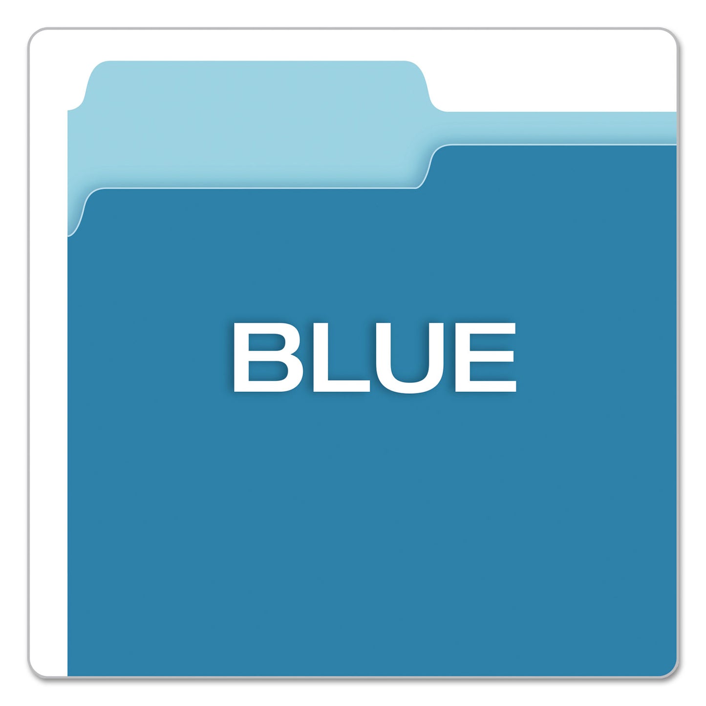 Pendaflex Colored File Folders, 1/3-Cut Tabs: Assorted, Letter Size, Blue/Light Blue, 100/Box (15213BLU)