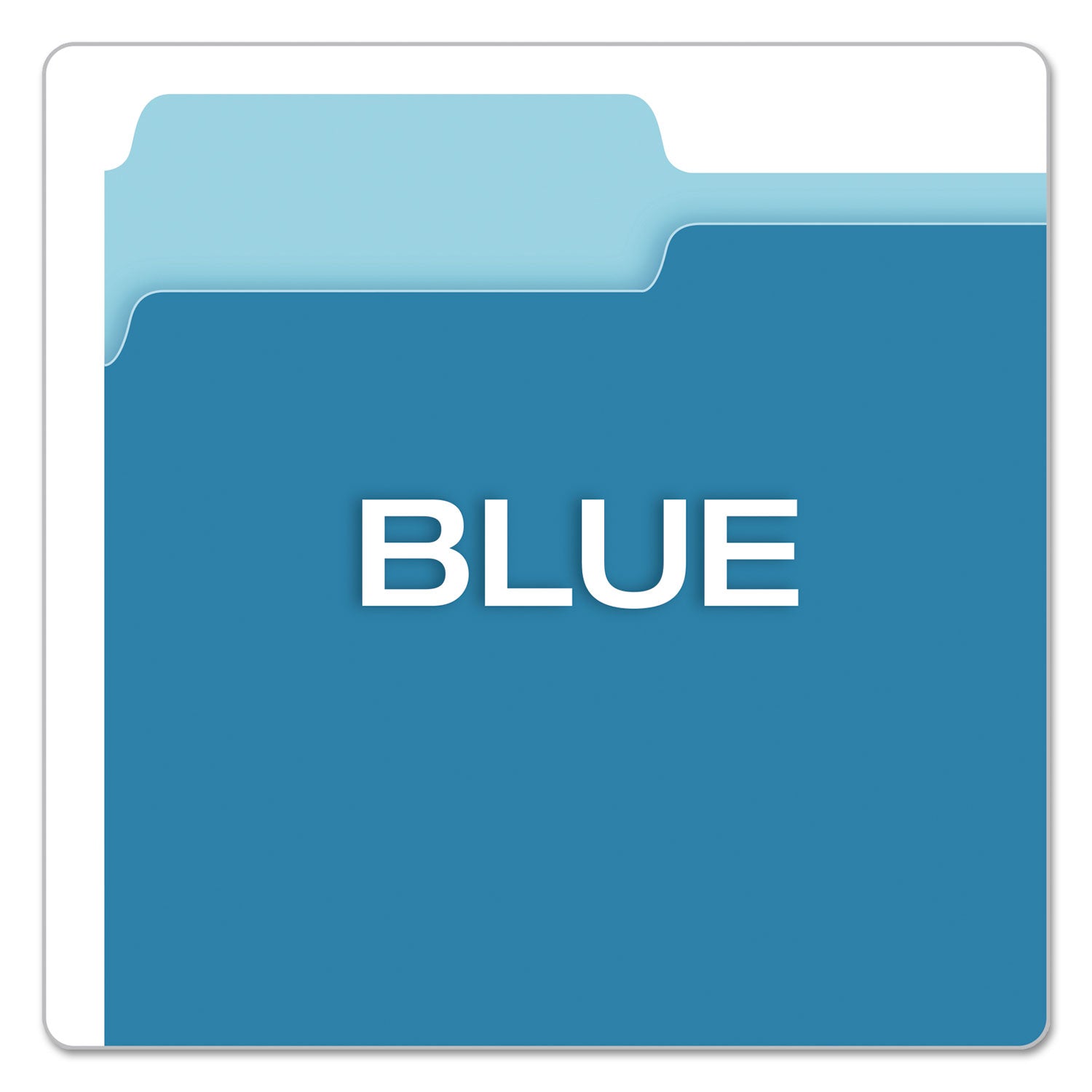 Pendaflex Colored File Folders, 1/3-Cut Tabs: Assorted, Letter Size, Blue/Light Blue, 100/Box (15213BLU)
