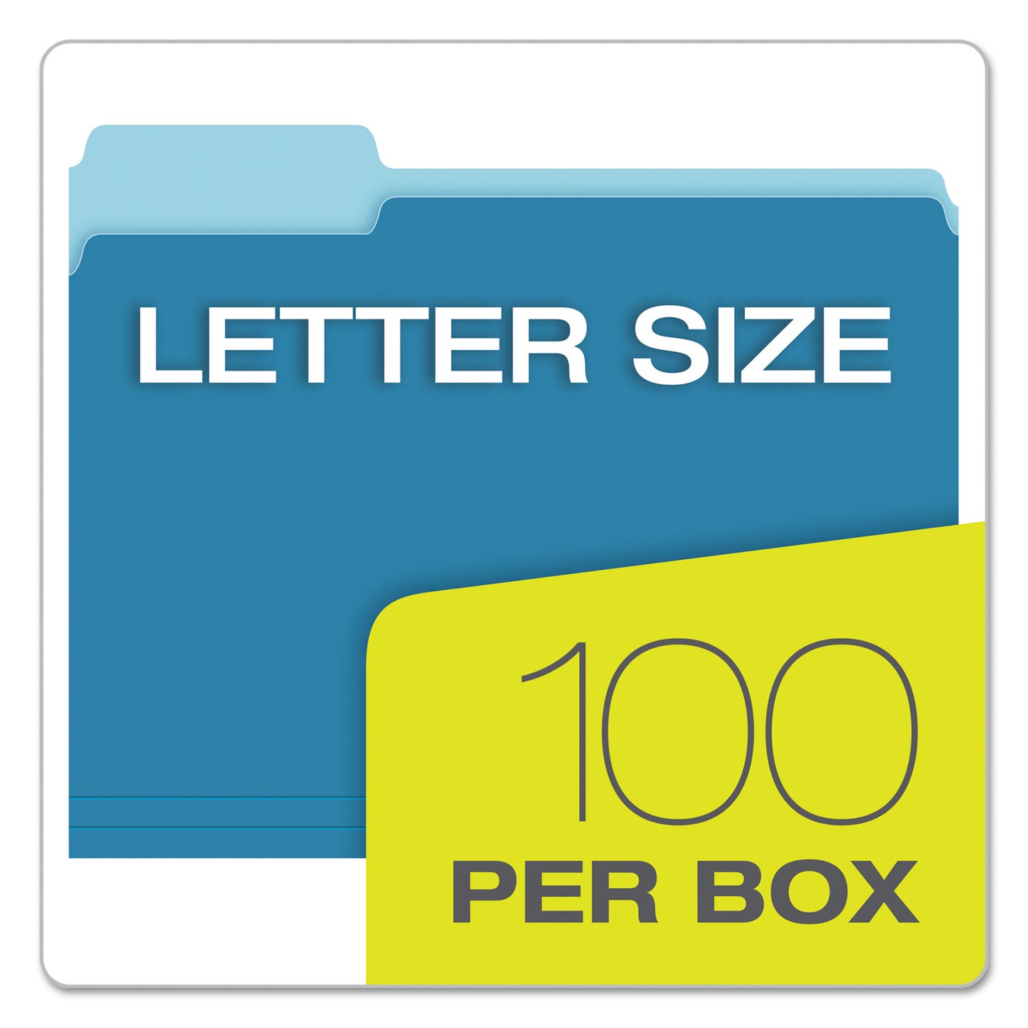 Pendaflex Colored File Folders, 1/3-Cut Tabs: Assorted, Letter Size, Blue/Light Blue, 100/Box (15213BLU)