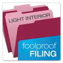 Pendaflex Colored File Folders, 1/3-Cut Tabs: Assorted, Letter Size, Burgundy/Light Burgundy, 100/Box (15213BUR)