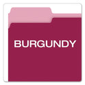 Pendaflex Colored File Folders, 1/3-Cut Tabs: Assorted, Letter Size, Burgundy/Light Burgundy, 100/Box (15213BUR)