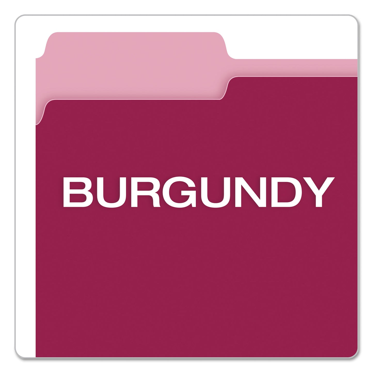 Pendaflex Colored File Folders, 1/3-Cut Tabs: Assorted, Letter Size, Burgundy/Light Burgundy, 100/Box (15213BUR)