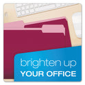 Pendaflex Colored File Folders, 1/3-Cut Tabs: Assorted, Letter Size, Burgundy/Light Burgundy, 100/Box (15213BUR)