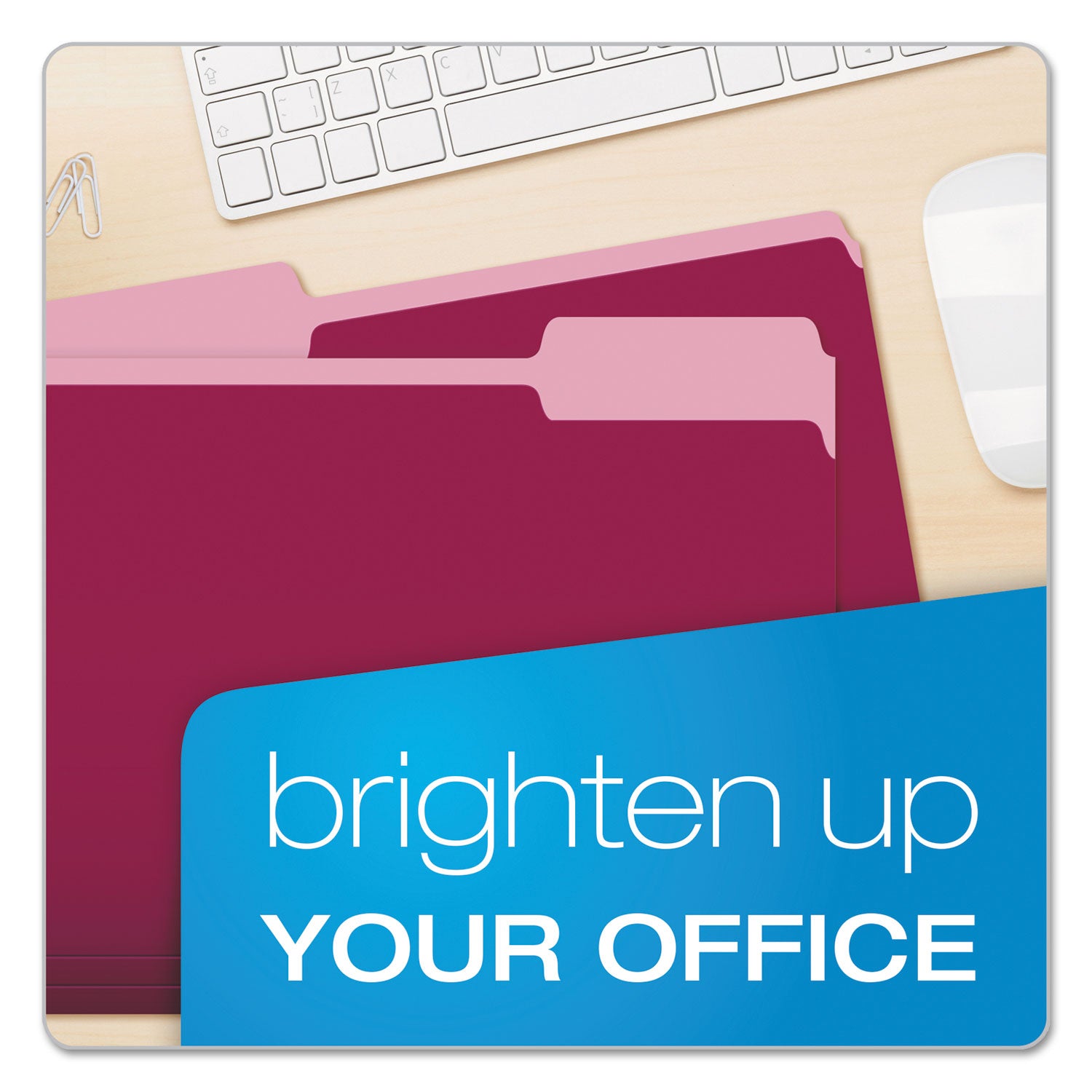 Pendaflex Colored File Folders, 1/3-Cut Tabs: Assorted, Letter Size, Burgundy/Light Burgundy, 100/Box (15213BUR)