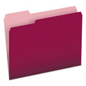 Pendaflex Colored File Folders, 1/3-Cut Tabs: Assorted, Letter Size, Burgundy/Light Burgundy, 100/Box (15213BUR)