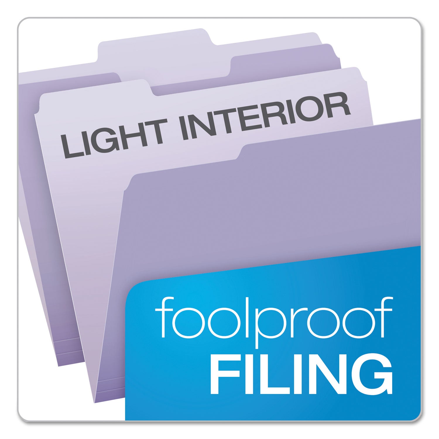 Pendaflex Colored File Folders, 1/3-Cut Tabs: Assorted, Letter Size, Lavender/Light Lavender, 100/Box (15213LAV)