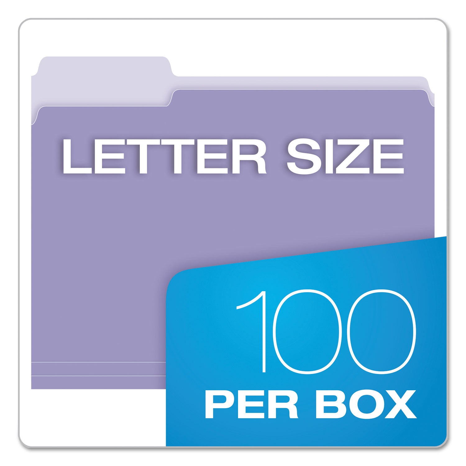 Pendaflex Colored File Folders, 1/3-Cut Tabs: Assorted, Letter Size, Lavender/Light Lavender, 100/Box (15213LAV)