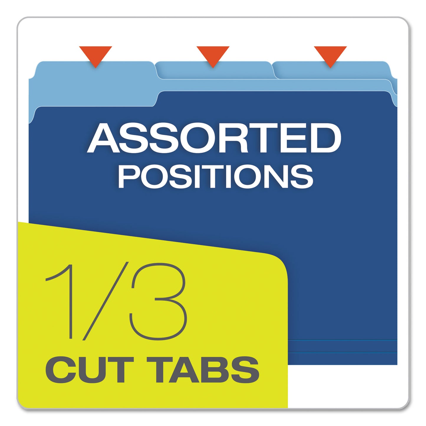 Pendaflex Colored File Folders, 1/3-Cut Tabs: Assorted, Letter Size, Navy Blue/Light Blue, 100/Box (15213NAV)