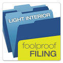 Pendaflex Colored File Folders, 1/3-Cut Tabs: Assorted, Letter Size, Navy Blue/Light Blue, 100/Box (15213NAV)