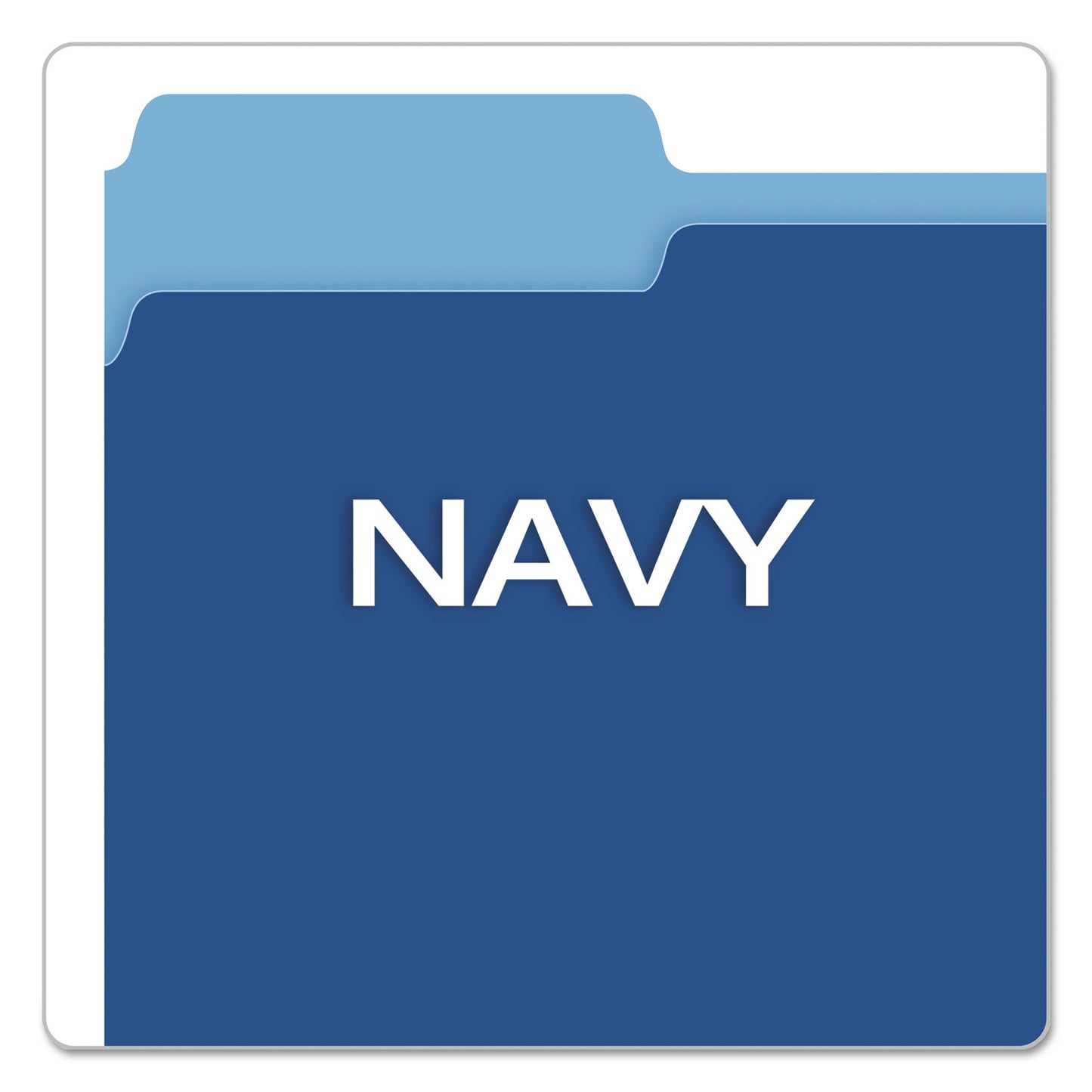 Pendaflex Colored File Folders, 1/3-Cut Tabs: Assorted, Letter Size, Navy Blue/Light Blue, 100/Box (15213NAV)