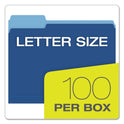 Pendaflex Colored File Folders, 1/3-Cut Tabs: Assorted, Letter Size, Navy Blue/Light Blue, 100/Box (15213NAV)