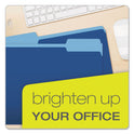 Pendaflex Colored File Folders, 1/3-Cut Tabs: Assorted, Letter Size, Navy Blue/Light Blue, 100/Box (15213NAV)