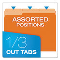 Pendaflex Colored File Folders, 1/3-Cut Tabs: Assorted, Letter Size, Orange/Light Orange, 100/Box (15213ORA)