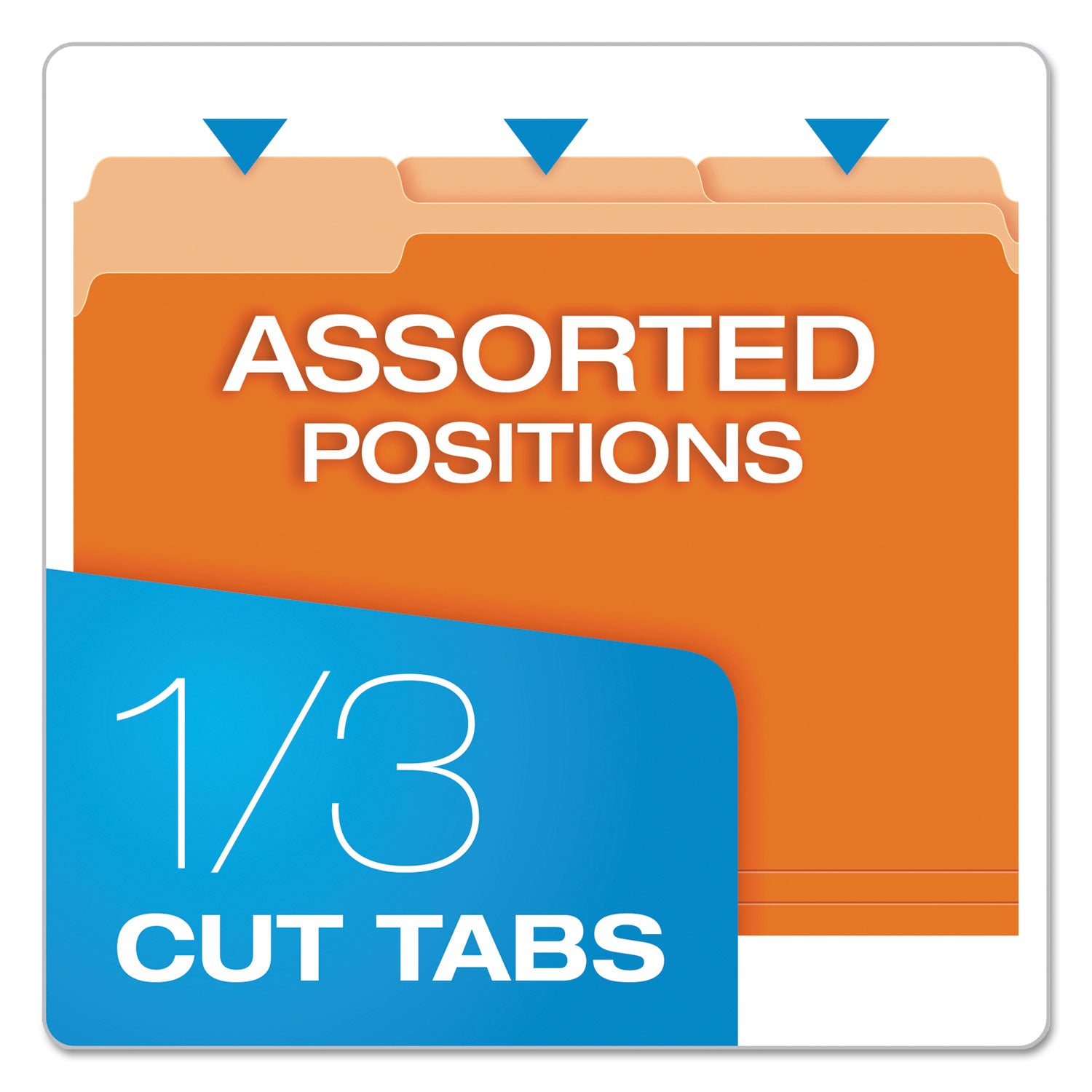 Pendaflex Colored File Folders, 1/3-Cut Tabs: Assorted, Letter Size, Orange/Light Orange, 100/Box (15213ORA)