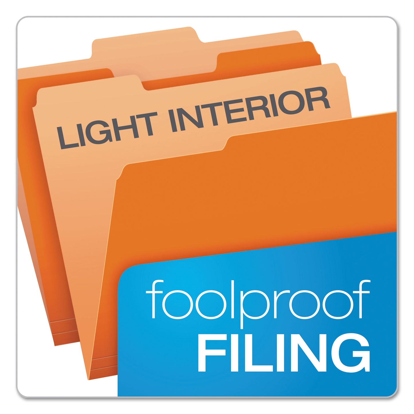 Pendaflex Colored File Folders, 1/3-Cut Tabs: Assorted, Letter Size, Orange/Light Orange, 100/Box (15213ORA)