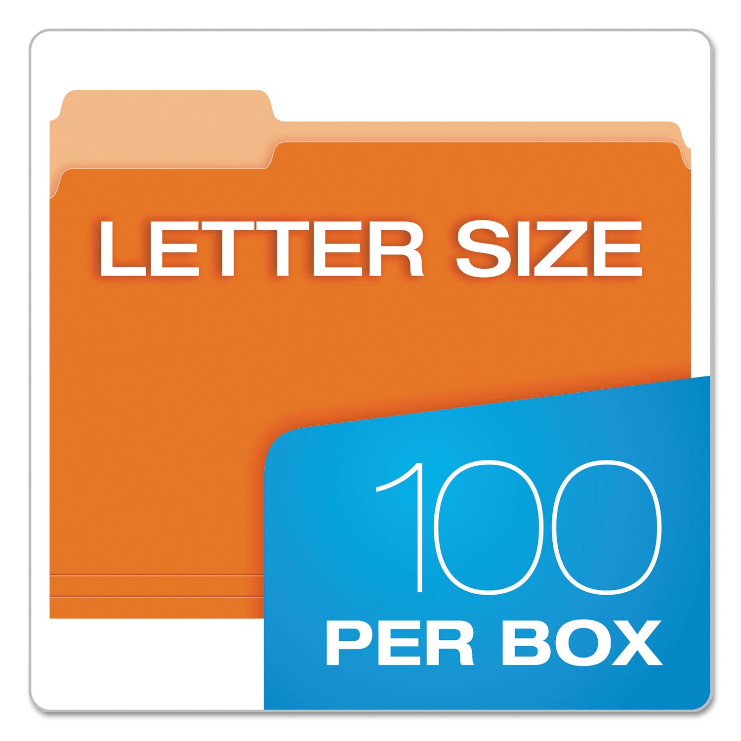 Pendaflex Colored File Folders, 1/3-Cut Tabs: Assorted, Letter Size, Orange/Light Orange, 100/Box (15213ORA)