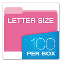 Pendaflex Colored File Folders, 1/3-Cut Tabs: Assorted, Letter Size, Pink/Light Pink, 100/Box (15213PIN)