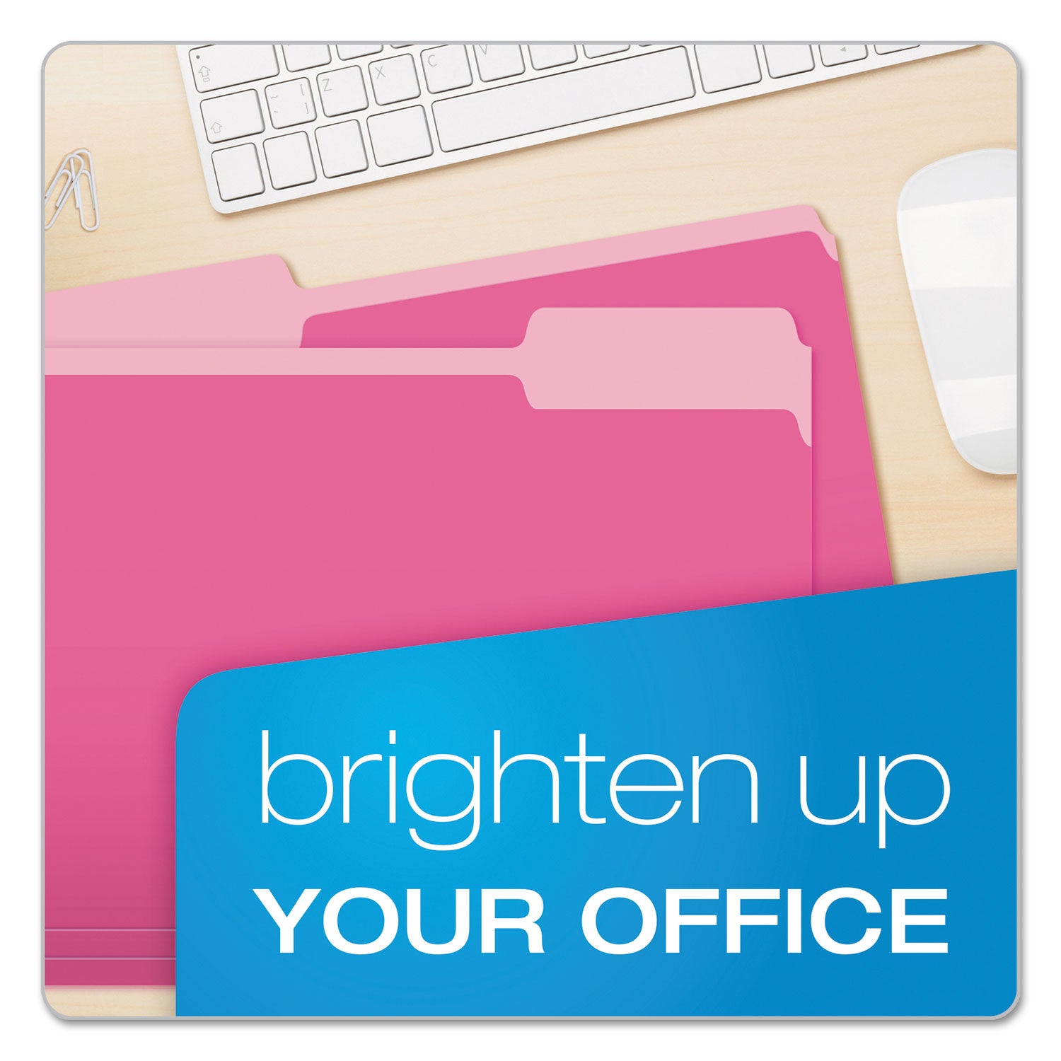 Pendaflex Colored File Folders, 1/3-Cut Tabs: Assorted, Letter Size, Pink/Light Pink, 100/Box (15213PIN)