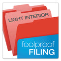 Pendaflex Colored File Folders, 1/3-Cut Tabs: Assorted, Letter Size, Red/Light Red, 100/Box (15213RED)