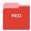 Pendaflex Colored File Folders, 1/3-Cut Tabs: Assorted, Letter Size, Red/Light Red, 100/Box (15213RED)
