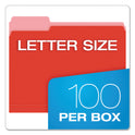 Pendaflex Colored File Folders, 1/3-Cut Tabs: Assorted, Letter Size, Red/Light Red, 100/Box (15213RED)