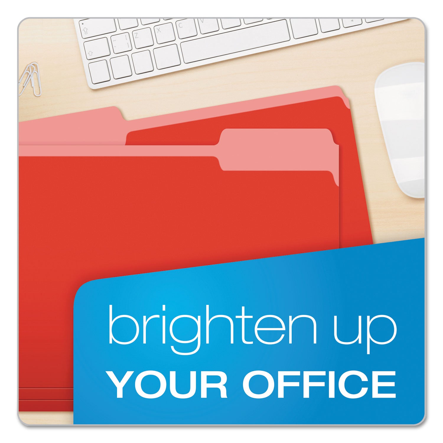 Pendaflex Colored File Folders, 1/3-Cut Tabs: Assorted, Letter Size, Red/Light Red, 100/Box (15213RED)