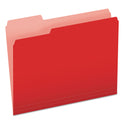 Pendaflex Colored File Folders, 1/3-Cut Tabs: Assorted, Letter Size, Red/Light Red, 100/Box (15213RED)