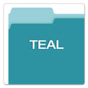 Pendaflex Colored File Folders, 1/3-Cut Tabs: Assorted, Letter Size, Teal/Light Teal, 100/Box (15213TEA)