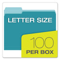 Pendaflex Colored File Folders, 1/3-Cut Tabs: Assorted, Letter Size, Teal/Light Teal, 100/Box (15213TEA)