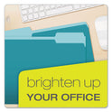 Pendaflex Colored File Folders, 1/3-Cut Tabs: Assorted, Letter Size, Teal/Light Teal, 100/Box (15213TEA)