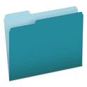Pendaflex Colored File Folders, 1/3-Cut Tabs: Assorted, Letter Size, Teal/Light Teal, 100/Box (15213TEA)