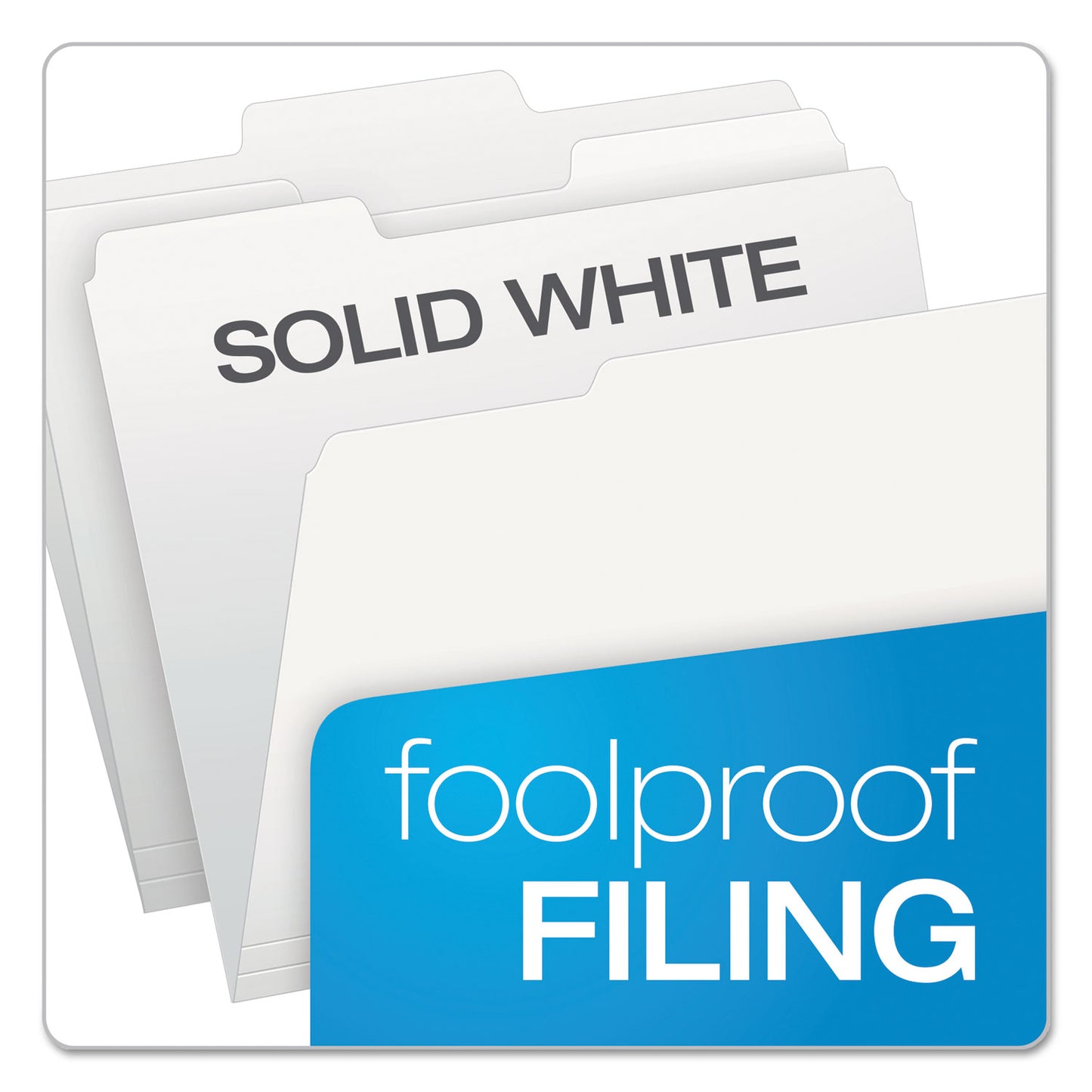 Pendaflex Colored File Folders, 1/3-Cut Tabs: Assorted, Letter Size, White, 100/Box (15213WHI)