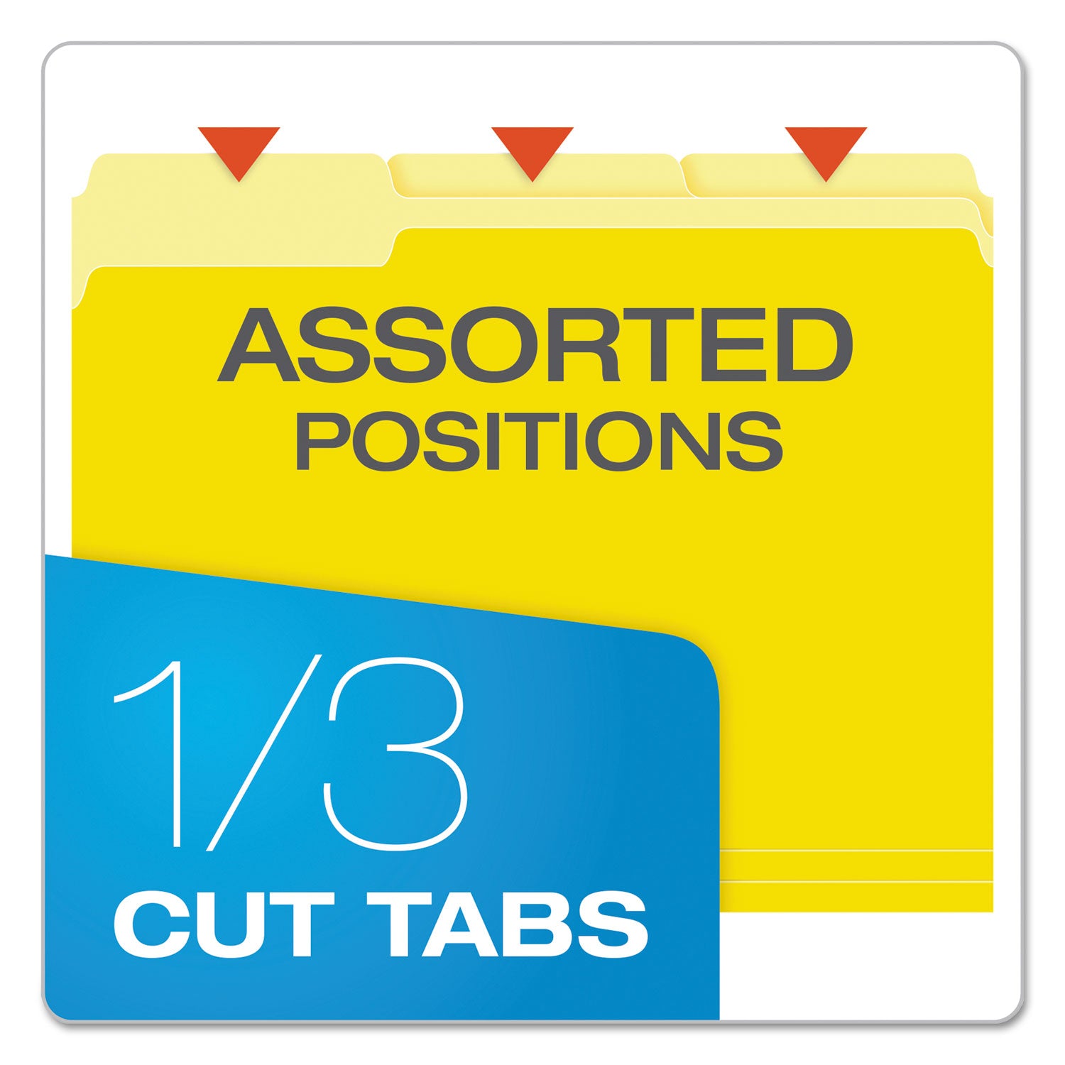 Pendaflex Colored File Folders, 1/3-Cut Tabs: Assorted, Letter Size, Yellow/Light Yellow, 100/Box (15213YEL)